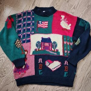 Vintage Cape Isle Knitters hand knit sweater M